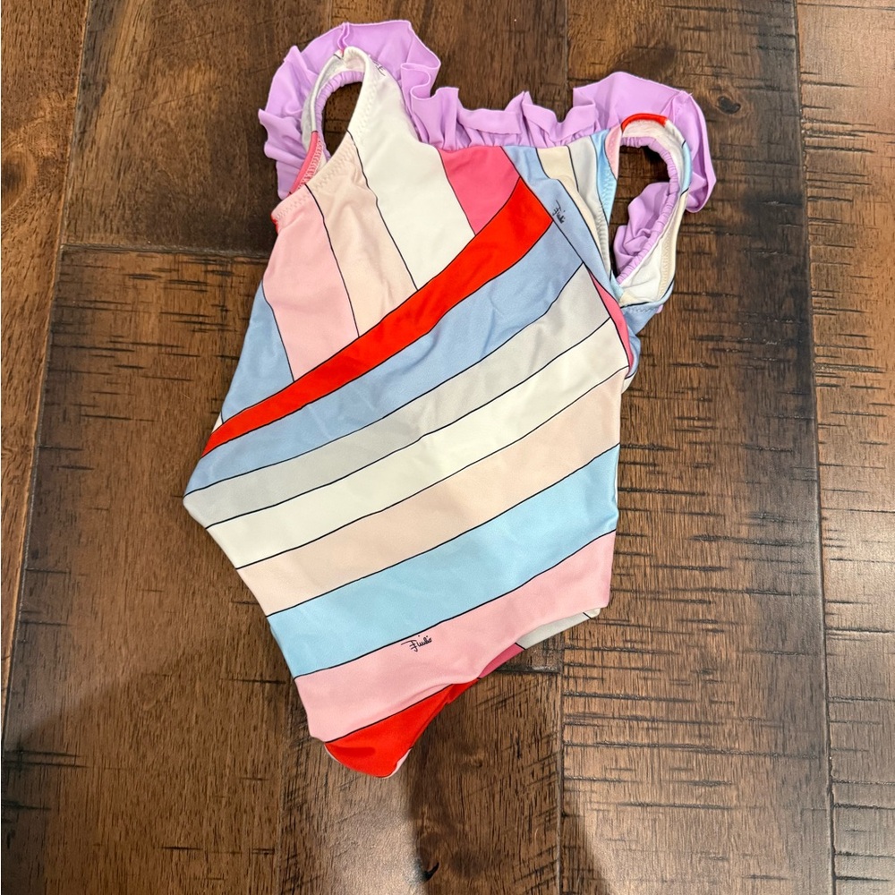 Emilio Pucci Multicolor Kids Swim One Piece